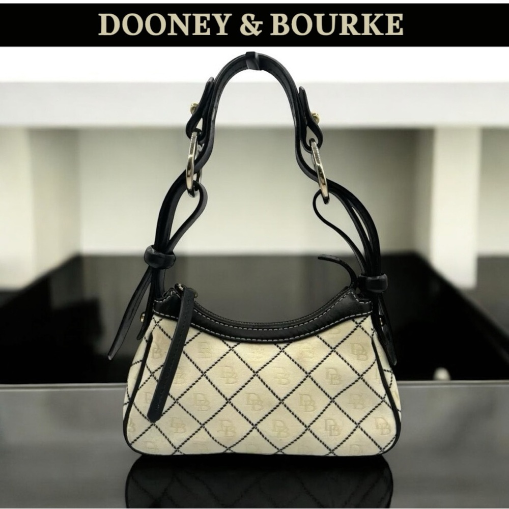 Dooney & Bourke Black and Cream Quilted Shoulder Bag